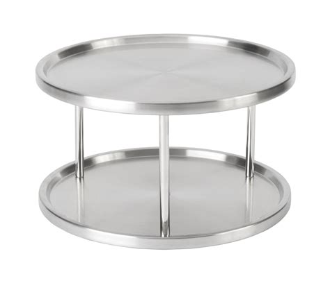 two tier lazy susan turntable for cabinet-steel|countertop lazy susan 2 tier.